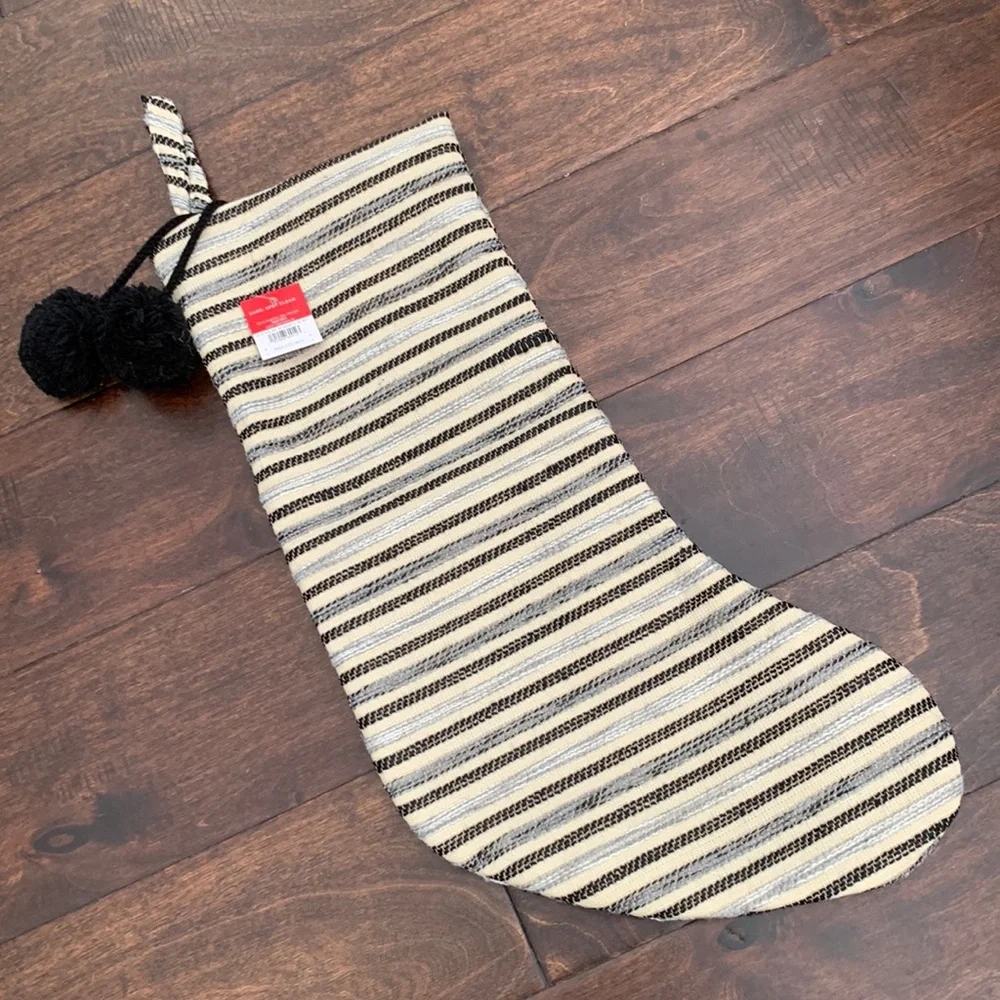 NWT TARGET Striped Pom Pom Stocking